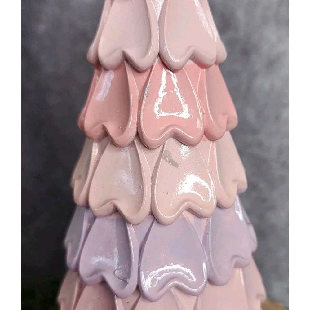 Valentines Day Pink Purple Hearts Decorative Tree‎ Resin 12
